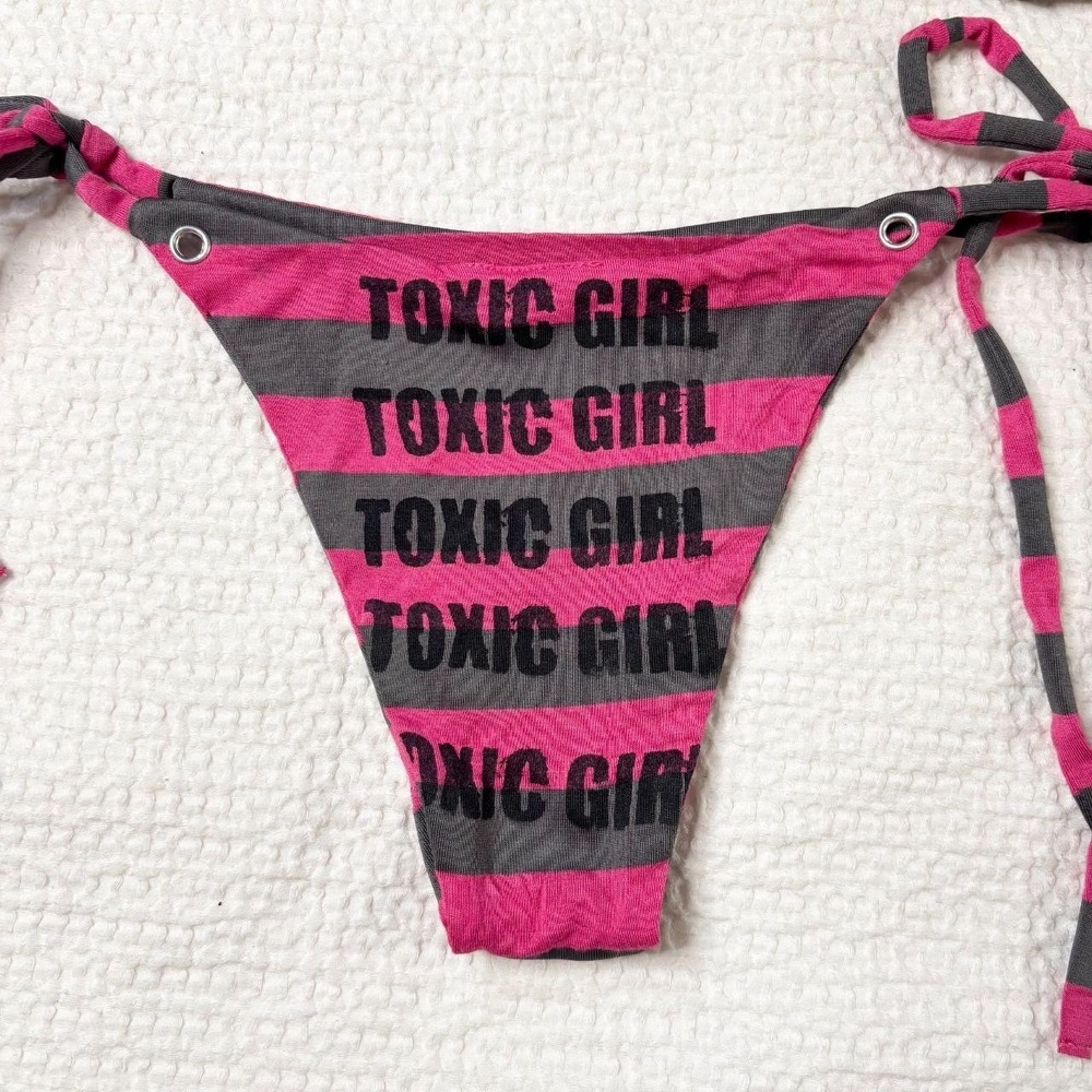 handmade stripe bikini set - Picture 4 of 6